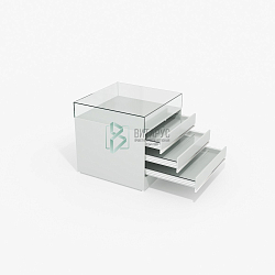 Витрина профессиональная горизонтальная односторонняя с выдвижными ящиками